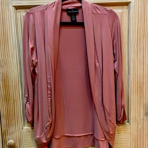 Elegant Pink Draped Cardigan Sweater